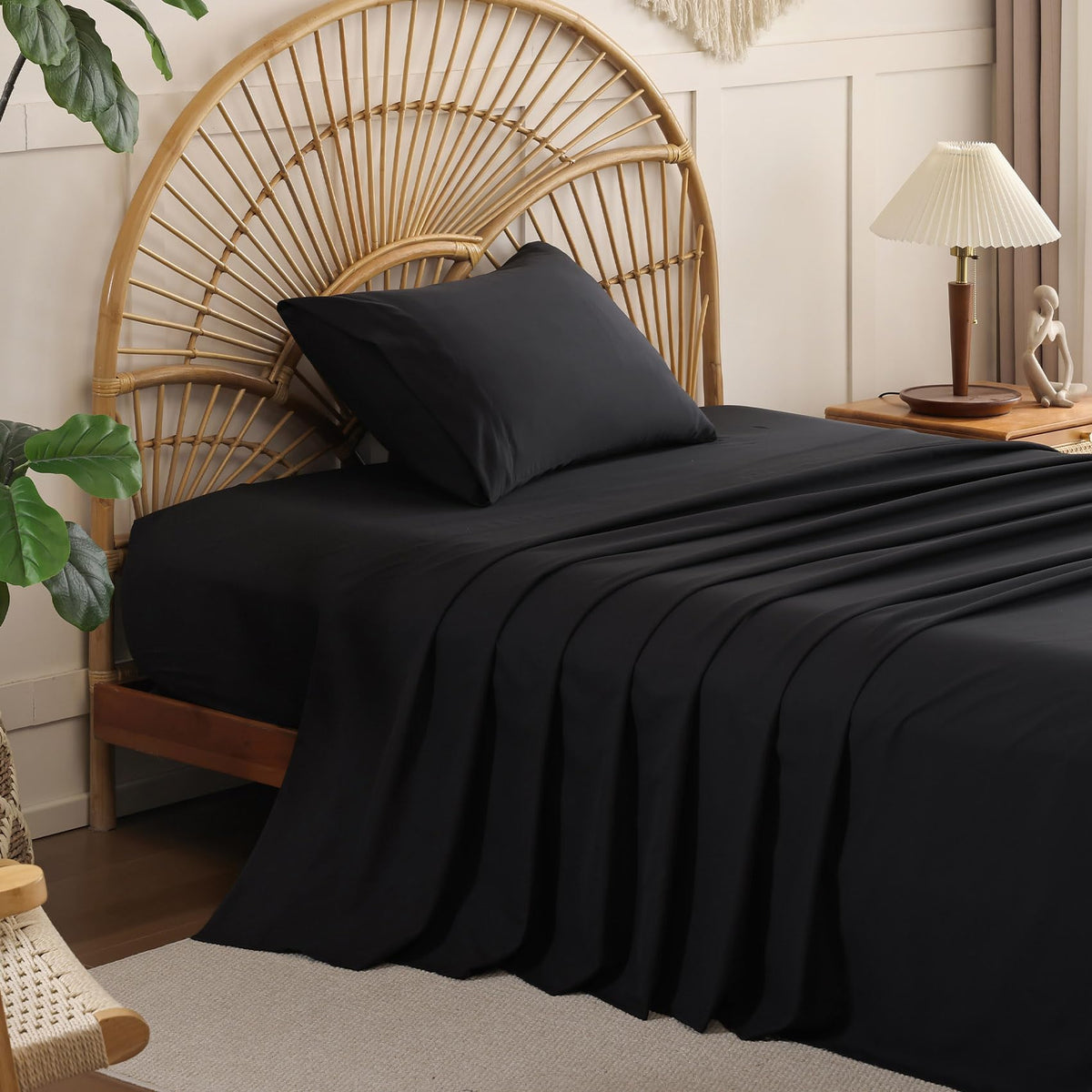 Full Size Sheet Sets, 4 Piece 15" Deep Pocket Full Sheet Set - White