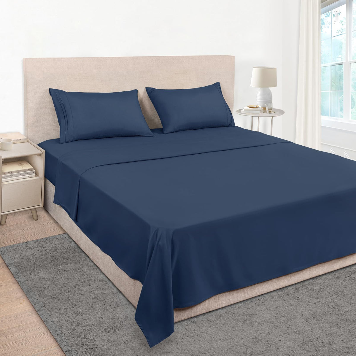 Mejoroom Queen Size Sheet Set - Hotel Luxury 1800 Bedding Sheets & Pillowcases - Deep Pocket Fitted Sheet, Soft, Breathable, Wrinkle & Fade Resistant - 4 Piece (Queen, Blush Pink)