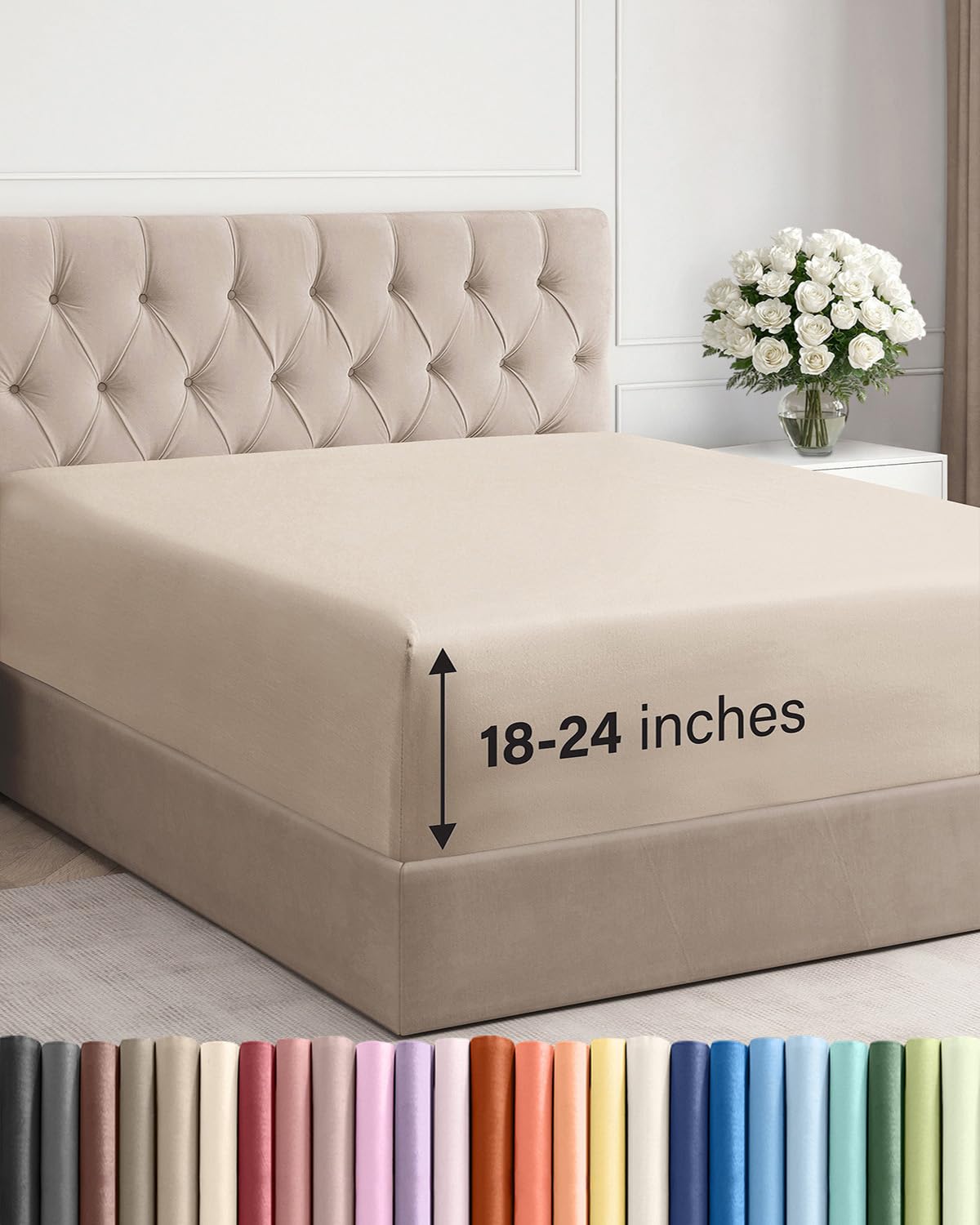 CGK Extra Deep Queen Single Fitted Sheet Only - Brown