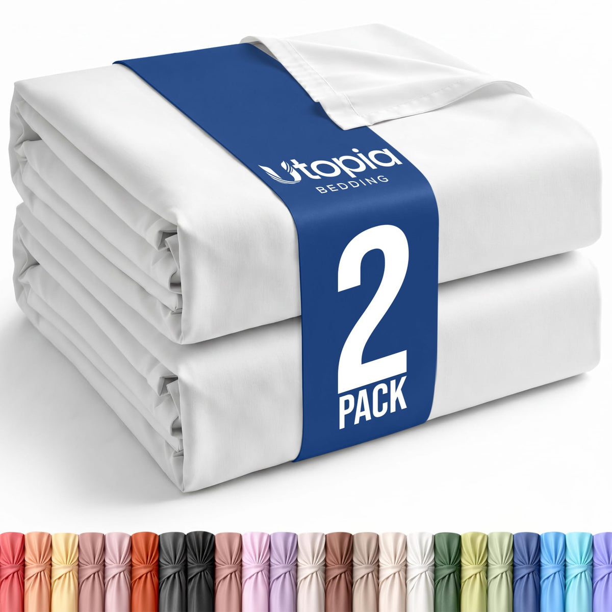 Twin Size Flat Sheet Only, Ultra Soft & Breathable Hotel Sheets, White