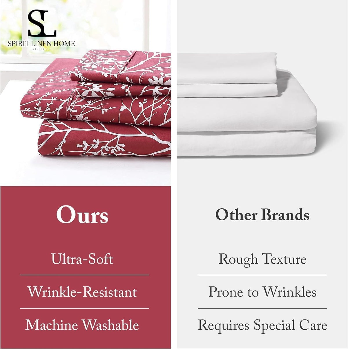 Home 4-Piece Elegant Soft Bed Sheet Set - King, Hunter/White