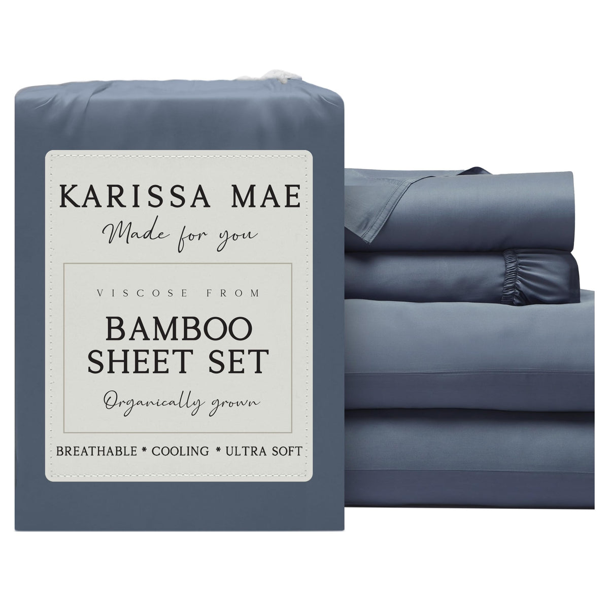 KARISSA MAE 7 Piece Luxury Bamboo Viscose Split King Sheets, FSC Certified