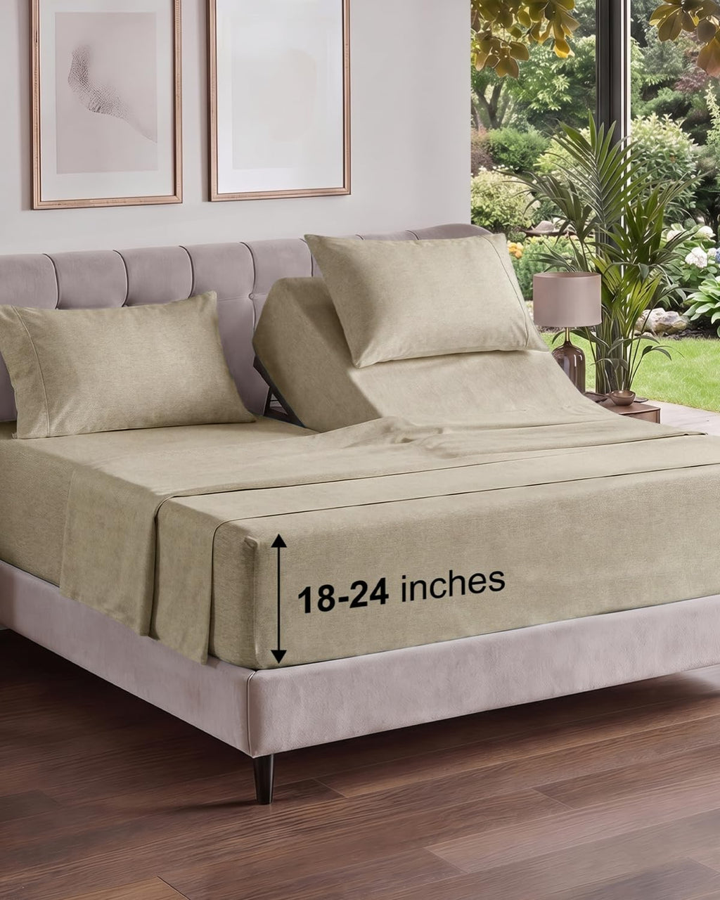 Extra Deep Queen Sheet Set - 4 Piece Breathable Cooling Sheets - Dark Grey