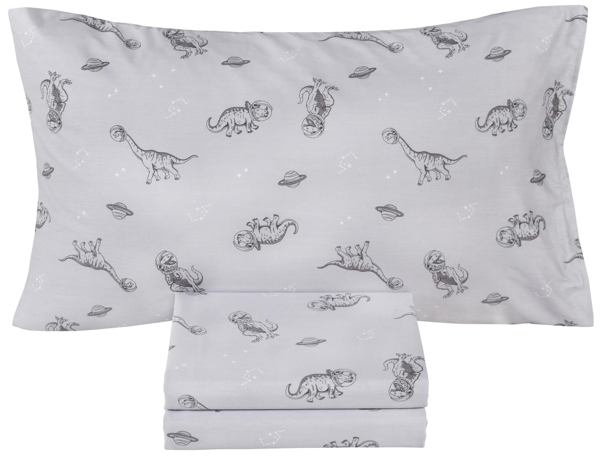 Scientific Sleep Moon & Stars Boys Girls 100% Cotton 3 Pcs Twin Bed Sheet Set Kids Toddler Teen, Flat Sheet & Fitted Sheet & Pillowcase Kids Bedding Set