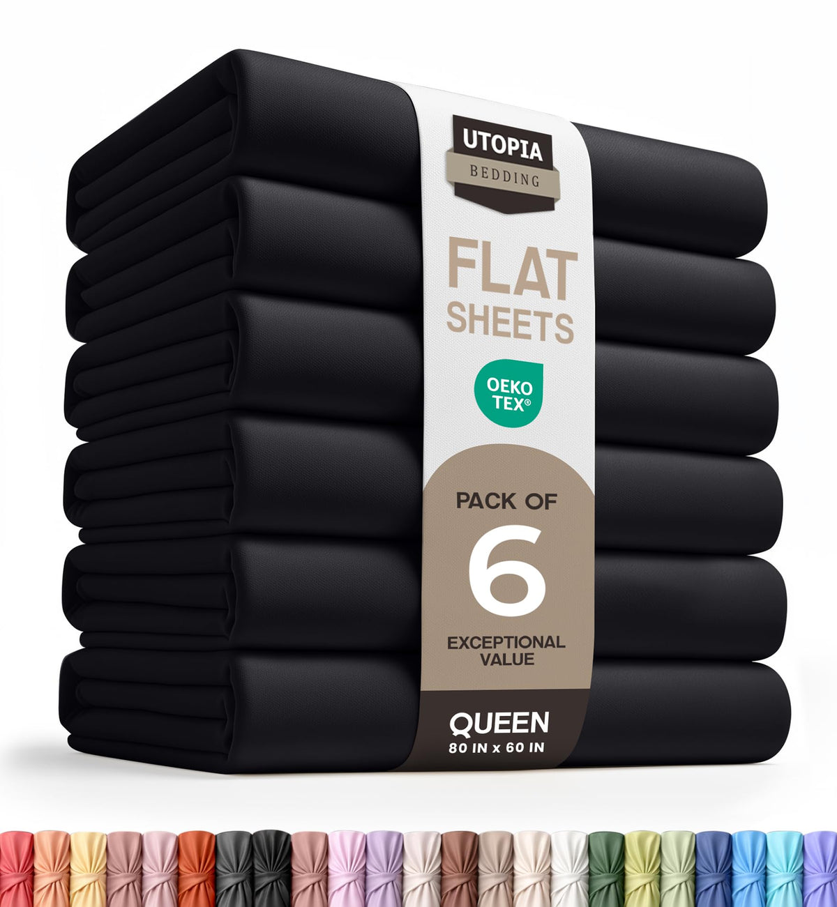 Twin Size Flat Sheet Only, Ultra Soft & Breathable Hotel Sheets, White