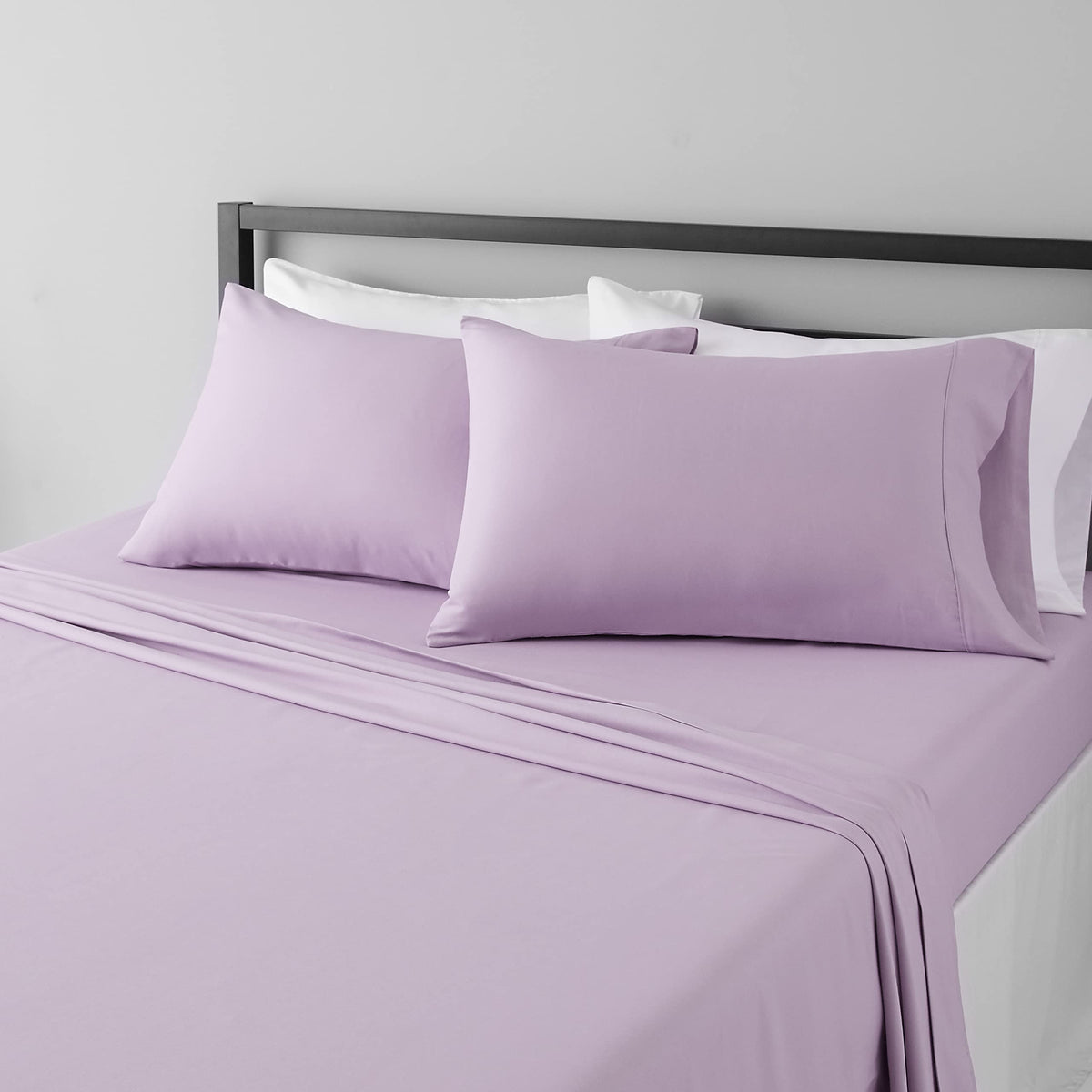 Amazon Basics Lightweight Super Soft Easy Care Wrinkle-Free Breathable Brushed Microfiber 3-Piece Bed Sheet Set with 14-Inch Deep Pockets, Twin, Dark Gray, Solid