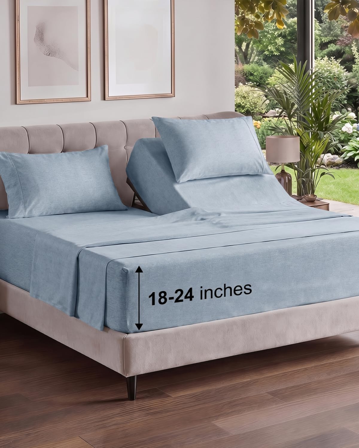 Extra Deep Queen Sheet Set - 4 Piece Breathable Cooling Sheets - Dark Grey