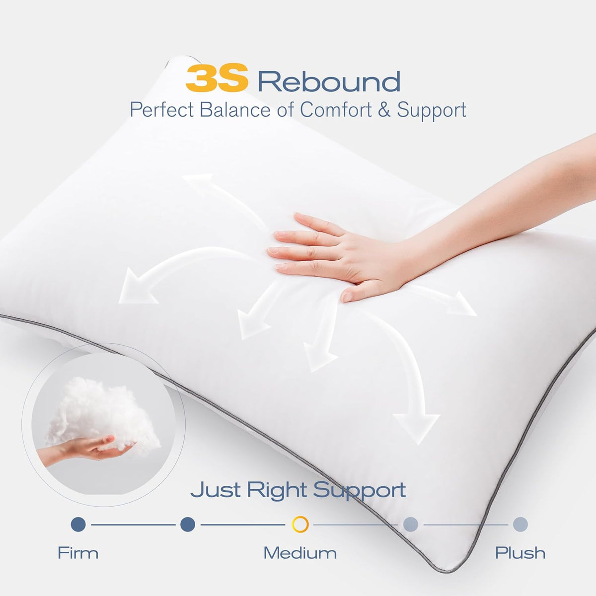 Pillows Standard Size Set of 4, Ultra Thick Down Alternative Bed Pillows,Cooling Hotel Quality Standard Pillow for Back, Stomach or Side Sleepers, Machine Washable(White,4 Pack)