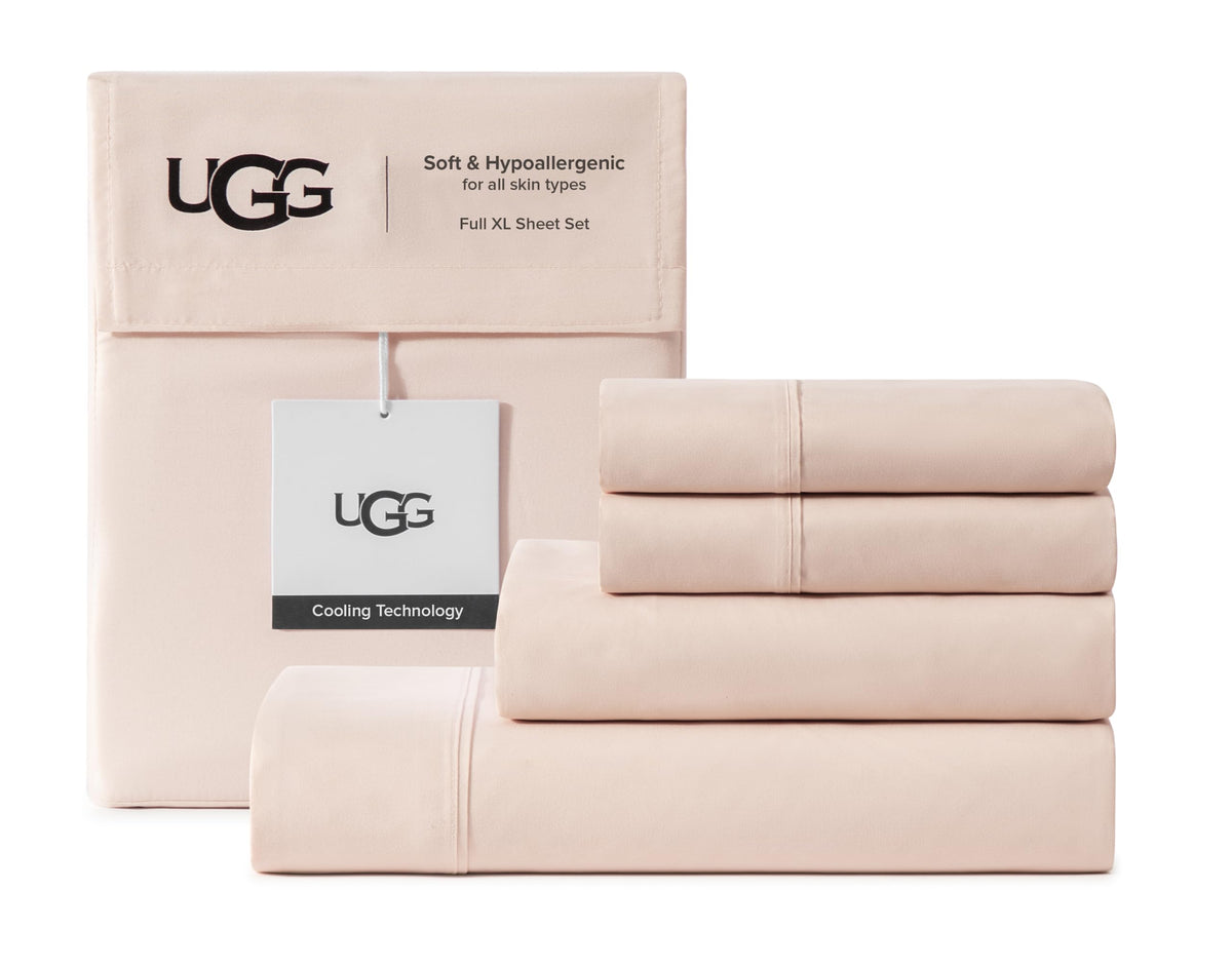 UGG Hedi King Size Sheets Set, Luxury Cooling Sheets, 4-Piece, Grey
