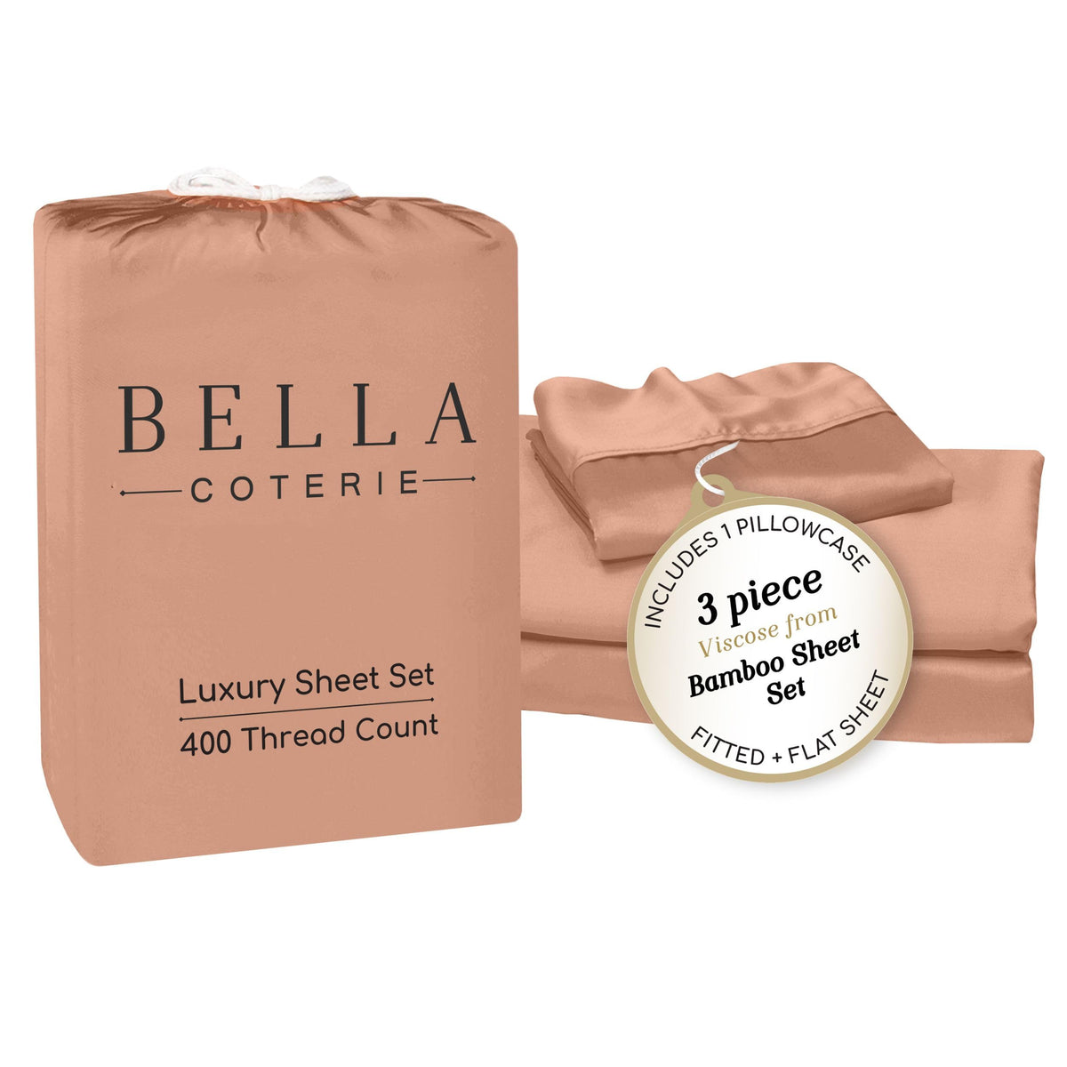 Bella Coterie Luxury Bamboo Viscose Queen Size Sheet Set