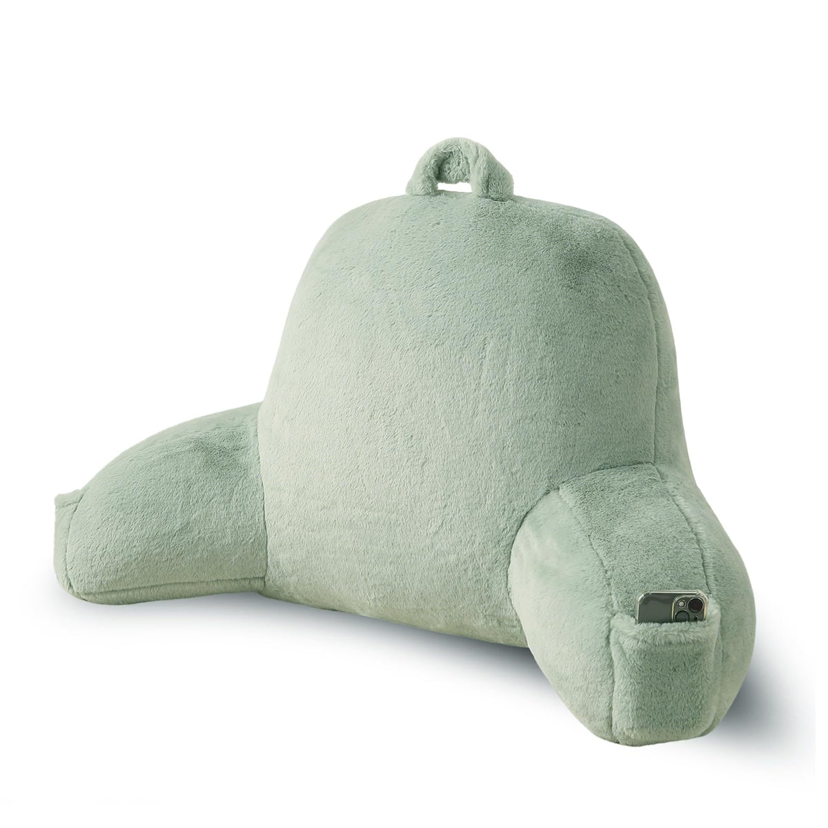 Reading Pillow for Sitting in Bed with Arm,White Corduroy, M