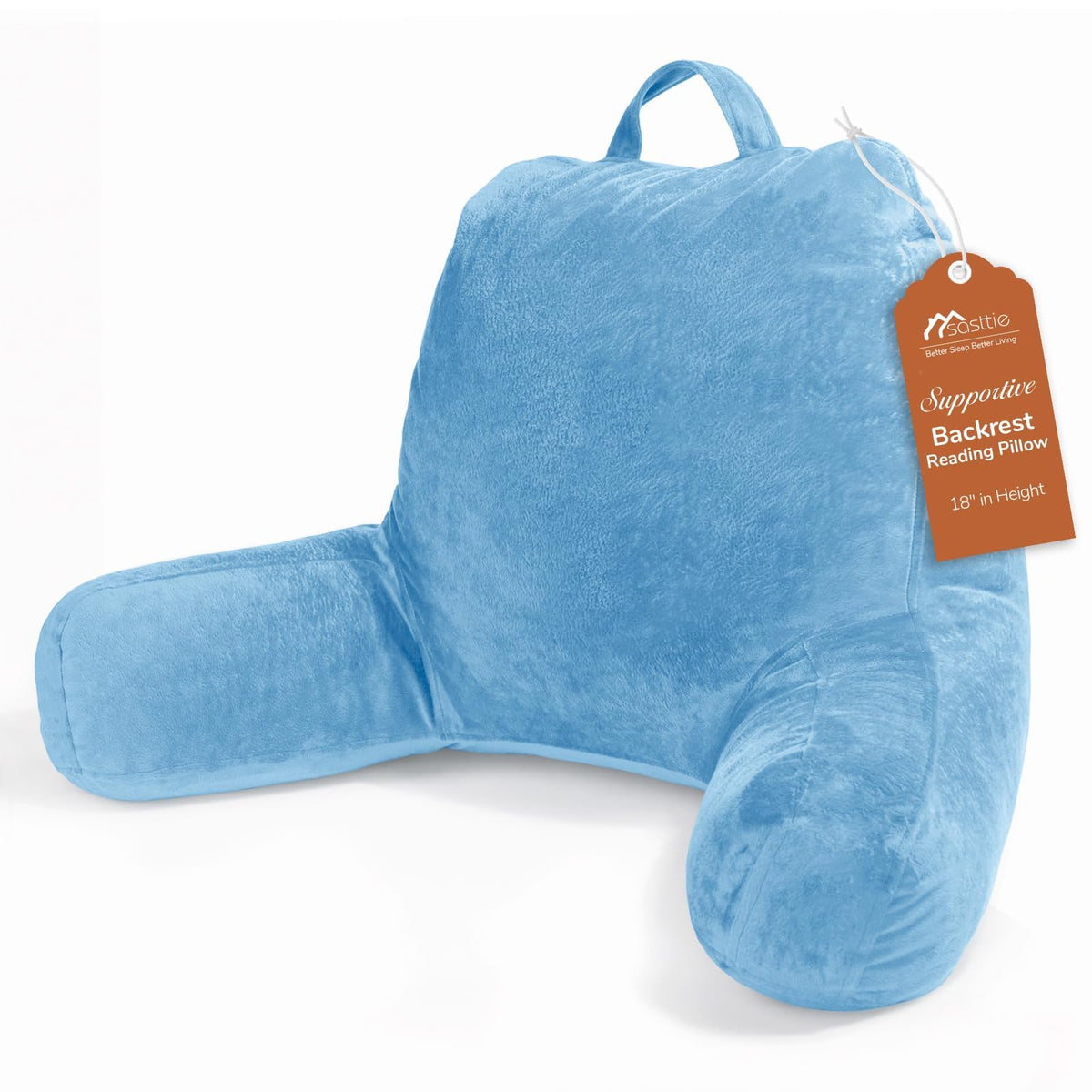 Sasttie Reading Pillow for Bed, Back Pillow for Sitting Up, Dark Grey