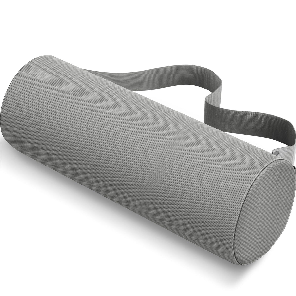 CushZone Lumbar Roll Support Pillow, Memory Foam Back Cushion, Black