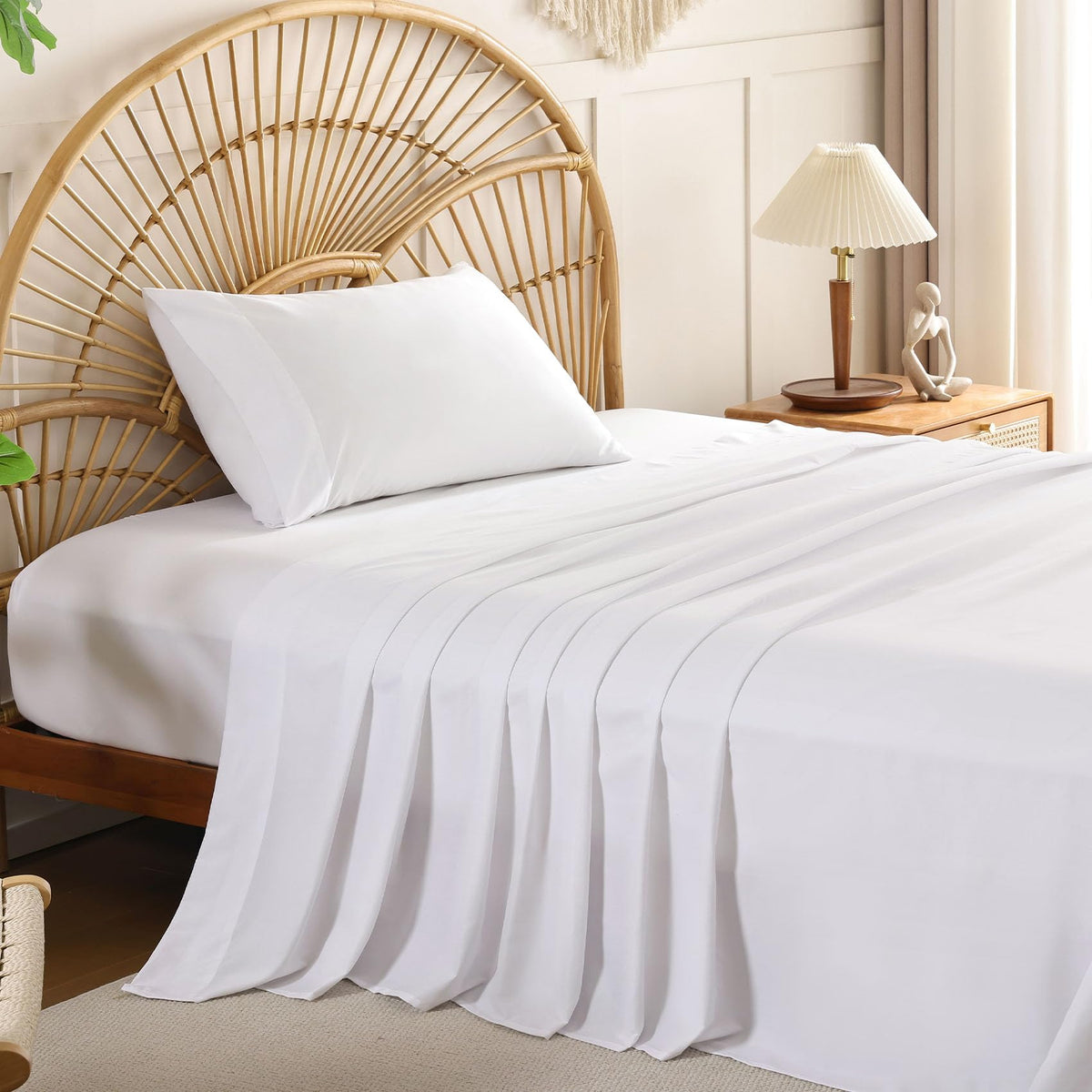 Full Size Sheet Sets, 4 Piece 15" Deep Pocket Full Sheet Set - White