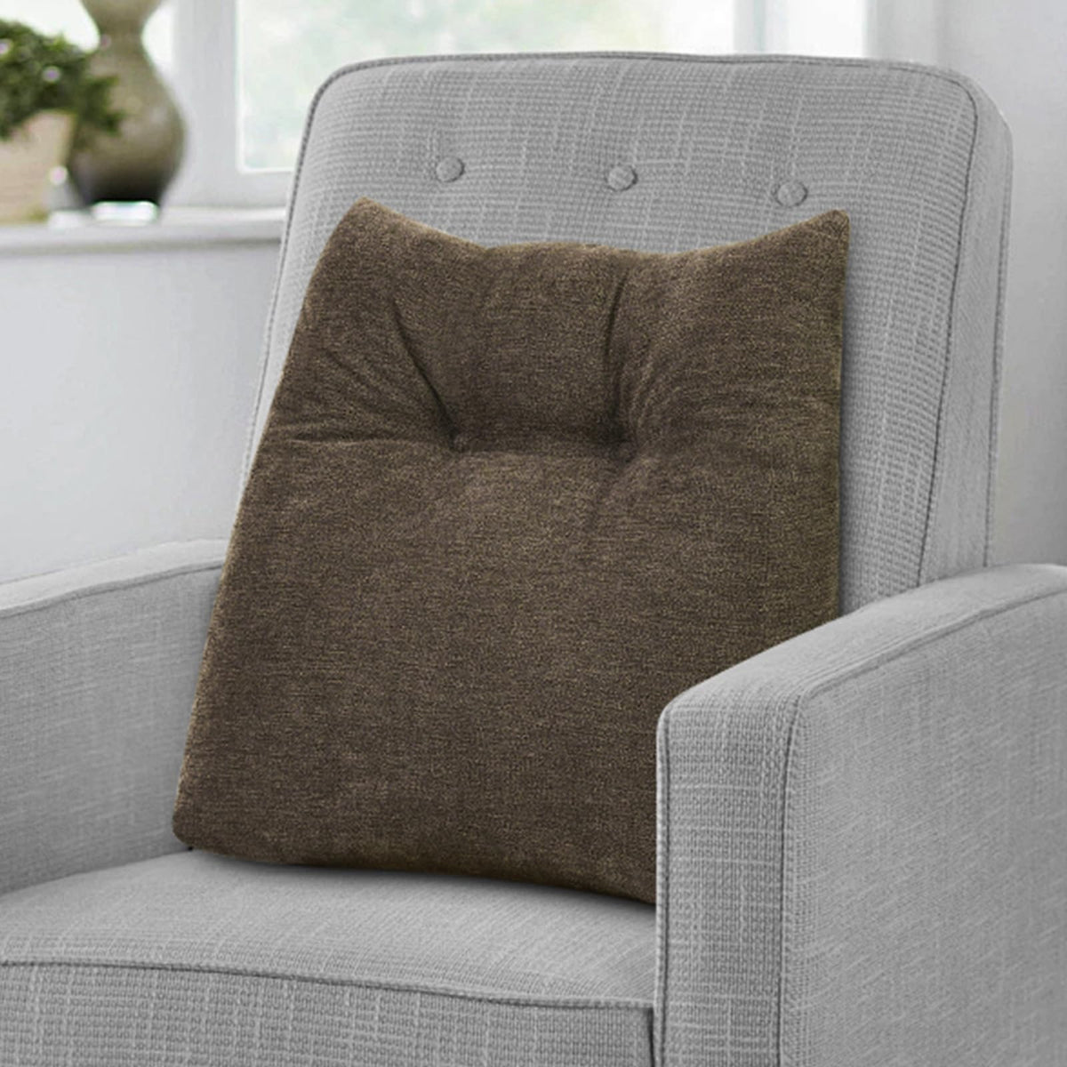 Shinnwa Lumbar Support Pillow for Office Chair, Memory Foam Back Support Pillow for Back Pain Relief, Car, Chair and Couch, 17.5x15x4.5in, Charcoal