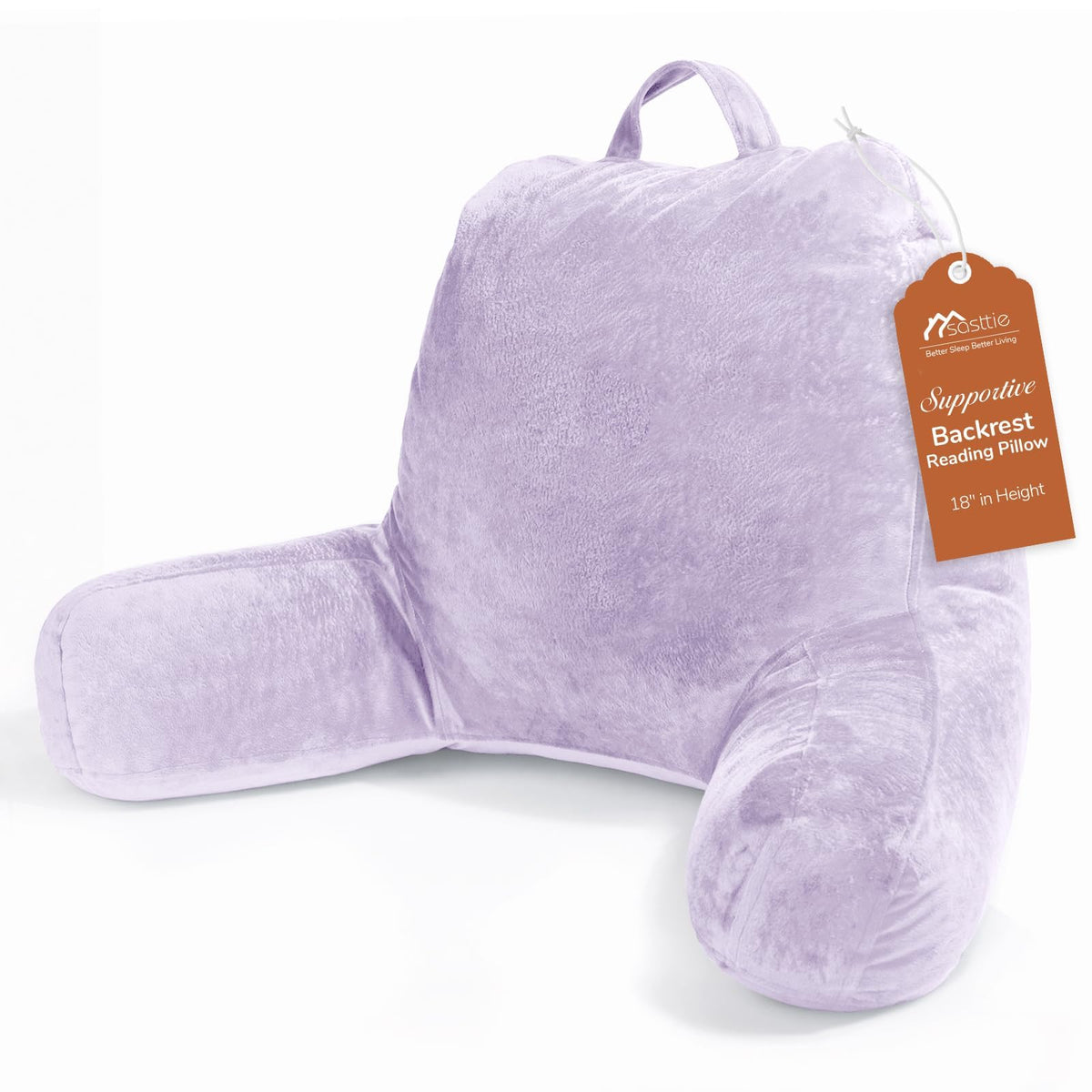 Sasttie Reading Pillow for Bed, Back Pillow for Sitting Up, Dark Grey