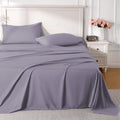 ROSE&RISY White Queen Sheet Set, 4 Pieces Soft Bedding Queen Sheet Set, Breathable and Cooling Sheets, Deep Pocket with 1 Fitted, 1 Flat, 2 Pillow Cases (White, Queen Size)