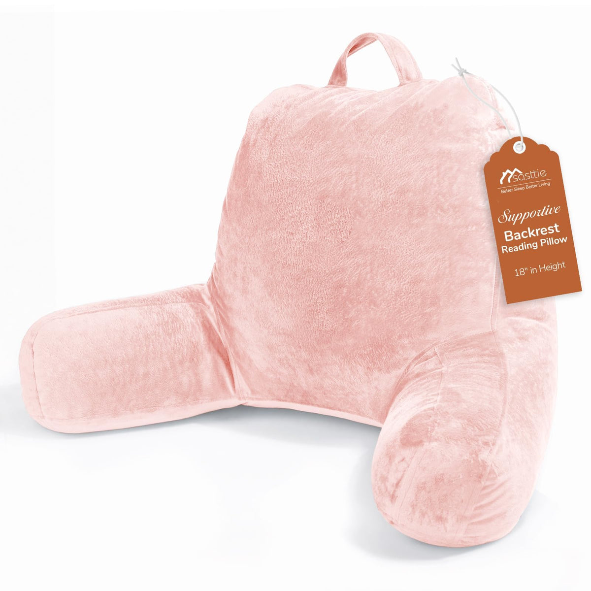 Sasttie Reading Pillow for Bed, Back Pillow for Sitting Up, Dark Grey