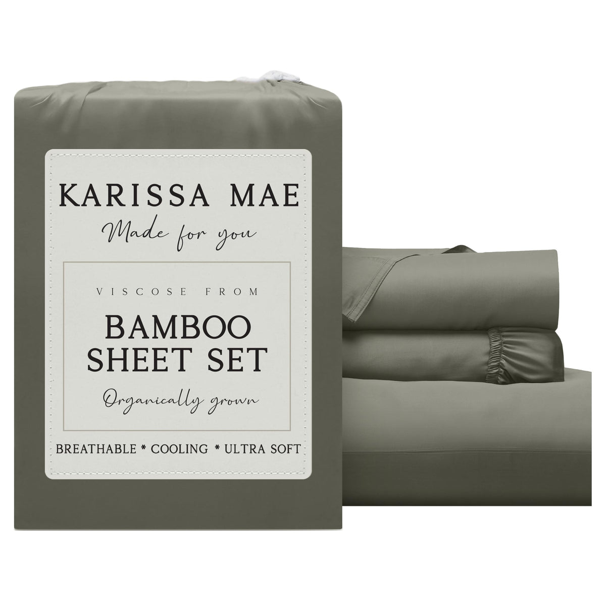 KARISSA MAE 7 Piece Luxury Bamboo Viscose Split King Sheets, FSC Certified