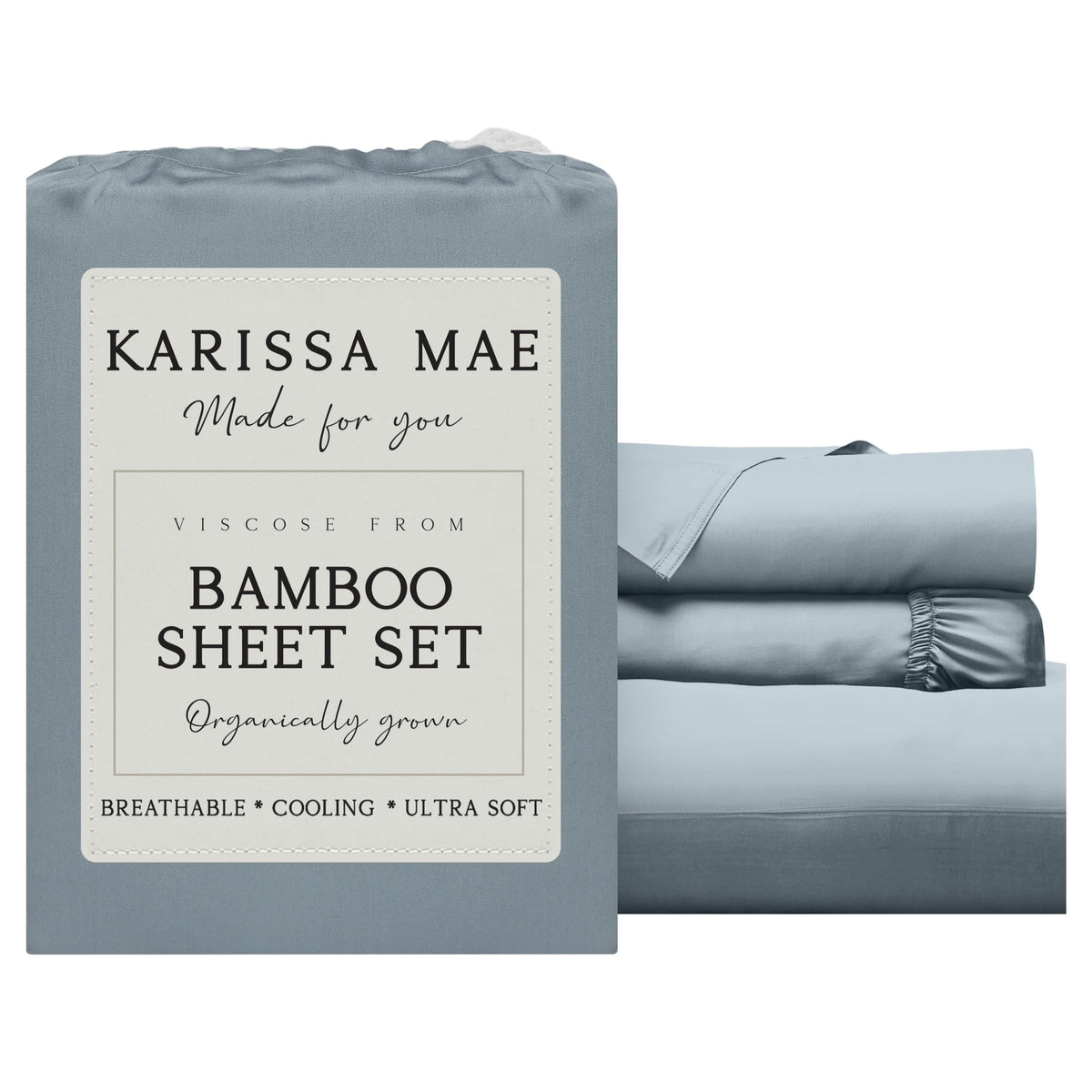 KARISSA MAE 7 Piece Luxury Bamboo Viscose Split King Sheets, FSC Certified