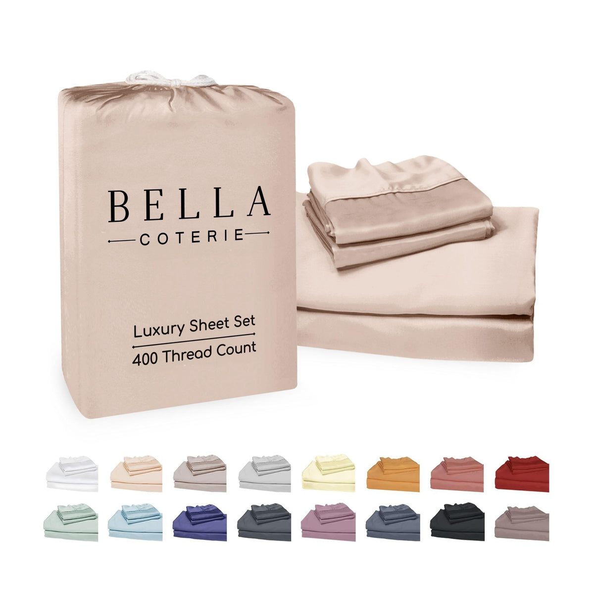 Bella Coterie Luxury Bamboo Viscose Queen Size Sheet Set