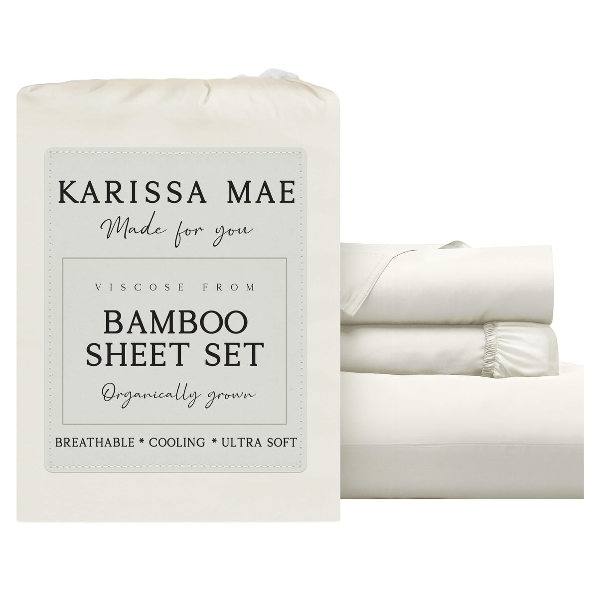 KARISSA MAE 7 Piece Luxury Bamboo Viscose Split King Sheets, FSC Certified