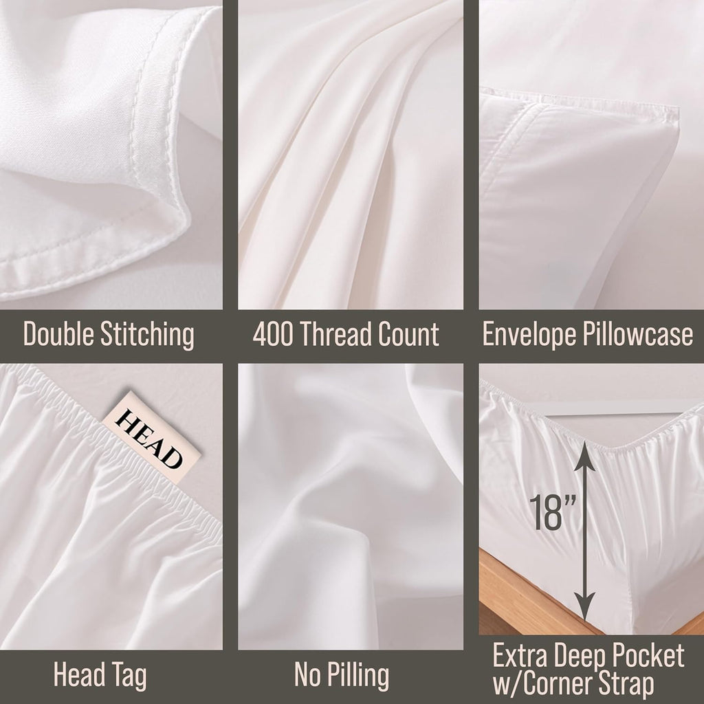 Bella Coterie Luxury Bamboo Viscose Queen Size Sheet Set