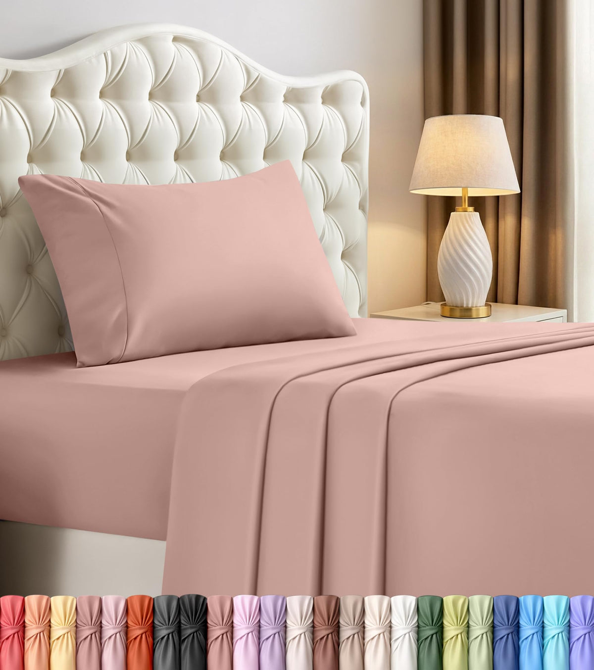 Full Sheets Set, 4 Pieces 16" Deep Pocket Hotel Luxury Bed Sheets, Grey