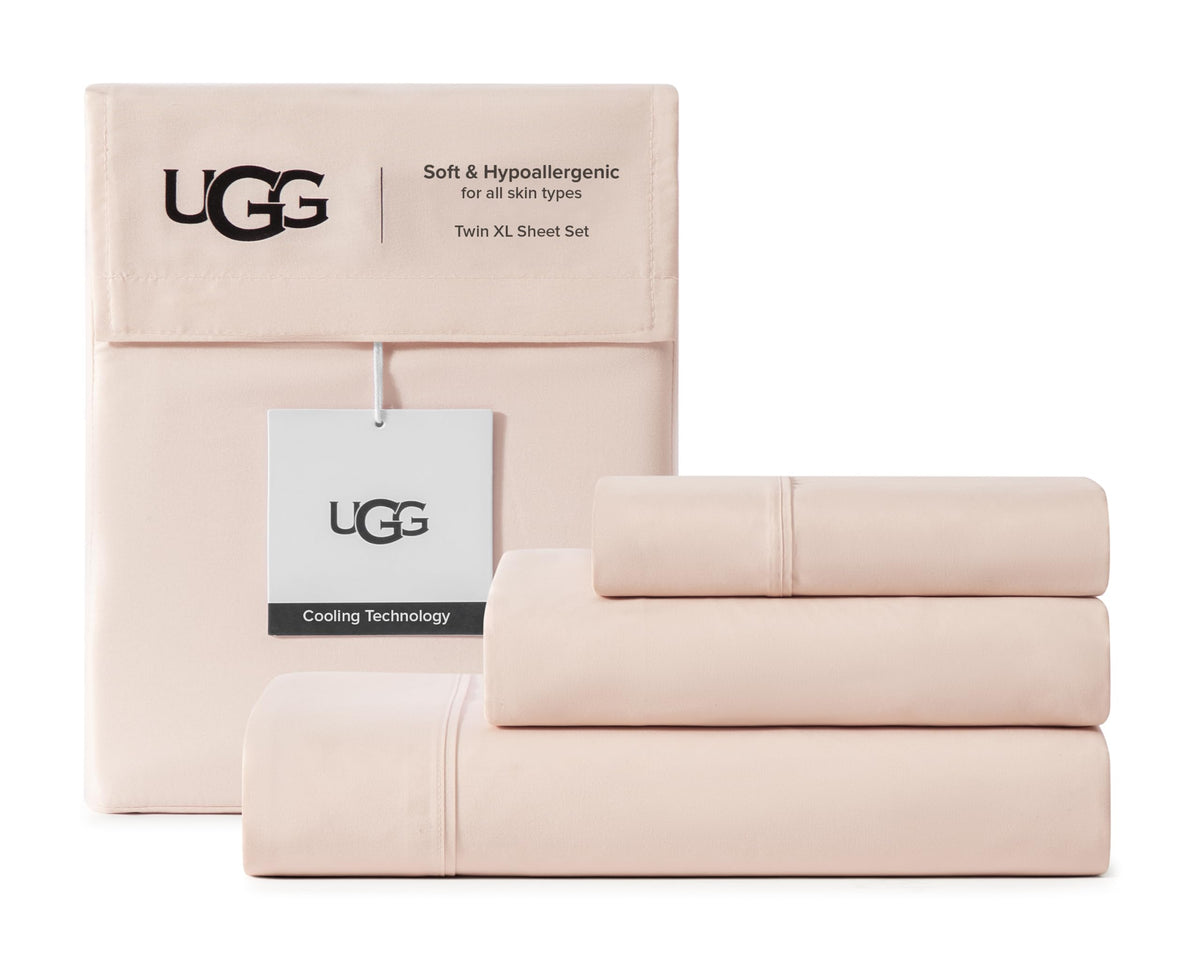 UGG Hedi King Size Sheets Set, Luxury Cooling Sheets, 4-Piece, Grey
