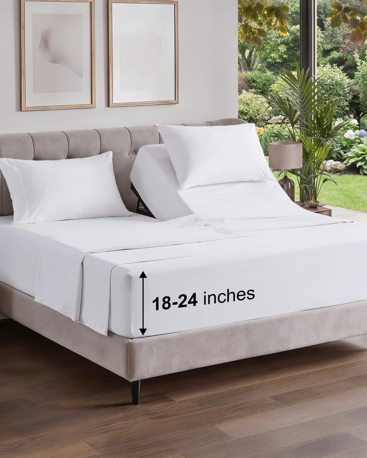 Extra Deep Queen Sheet Set - 4 Piece Breathable Cooling Sheets - Dark Grey