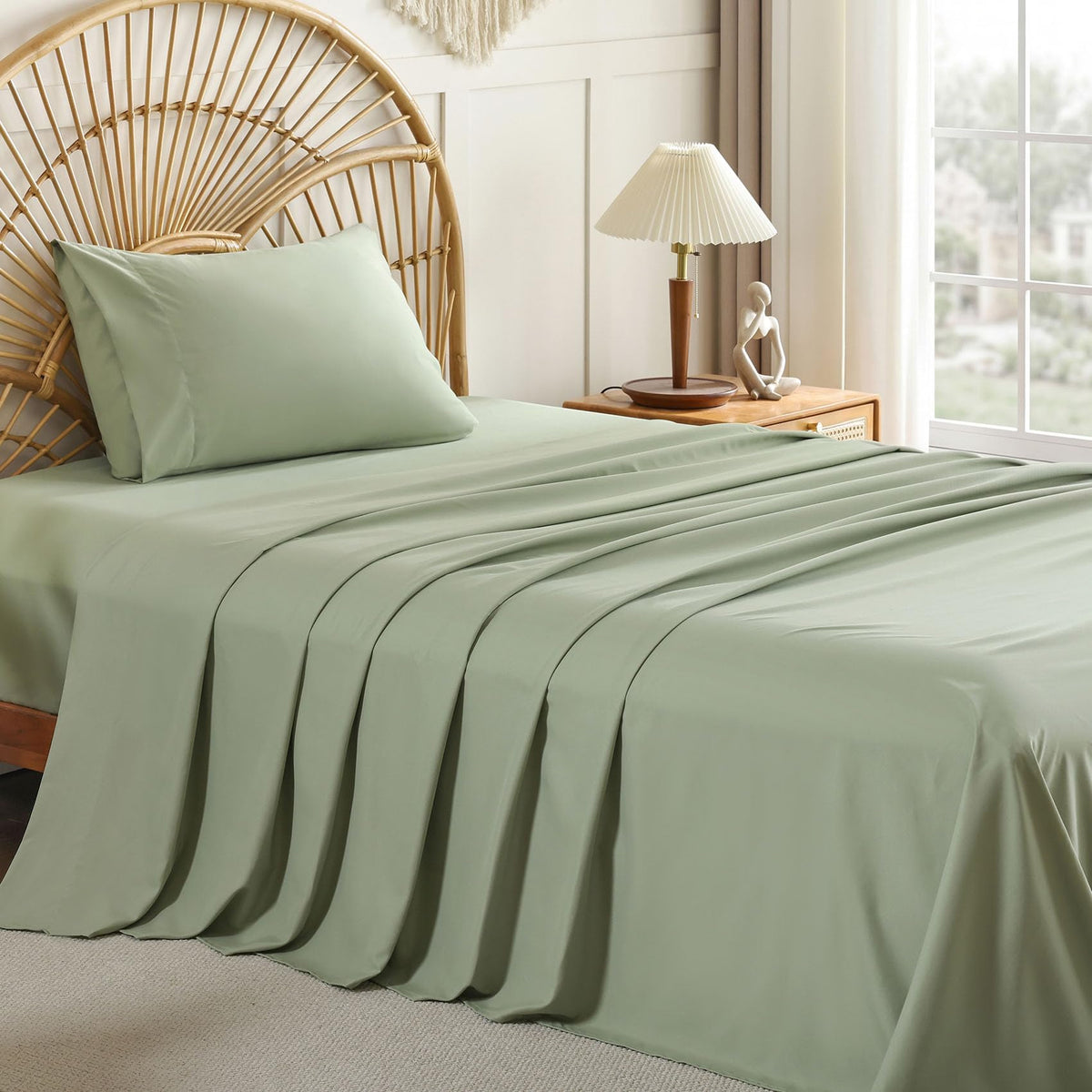 Full Size Sheet Sets, 4 Piece 15" Deep Pocket Full Sheet Set - White