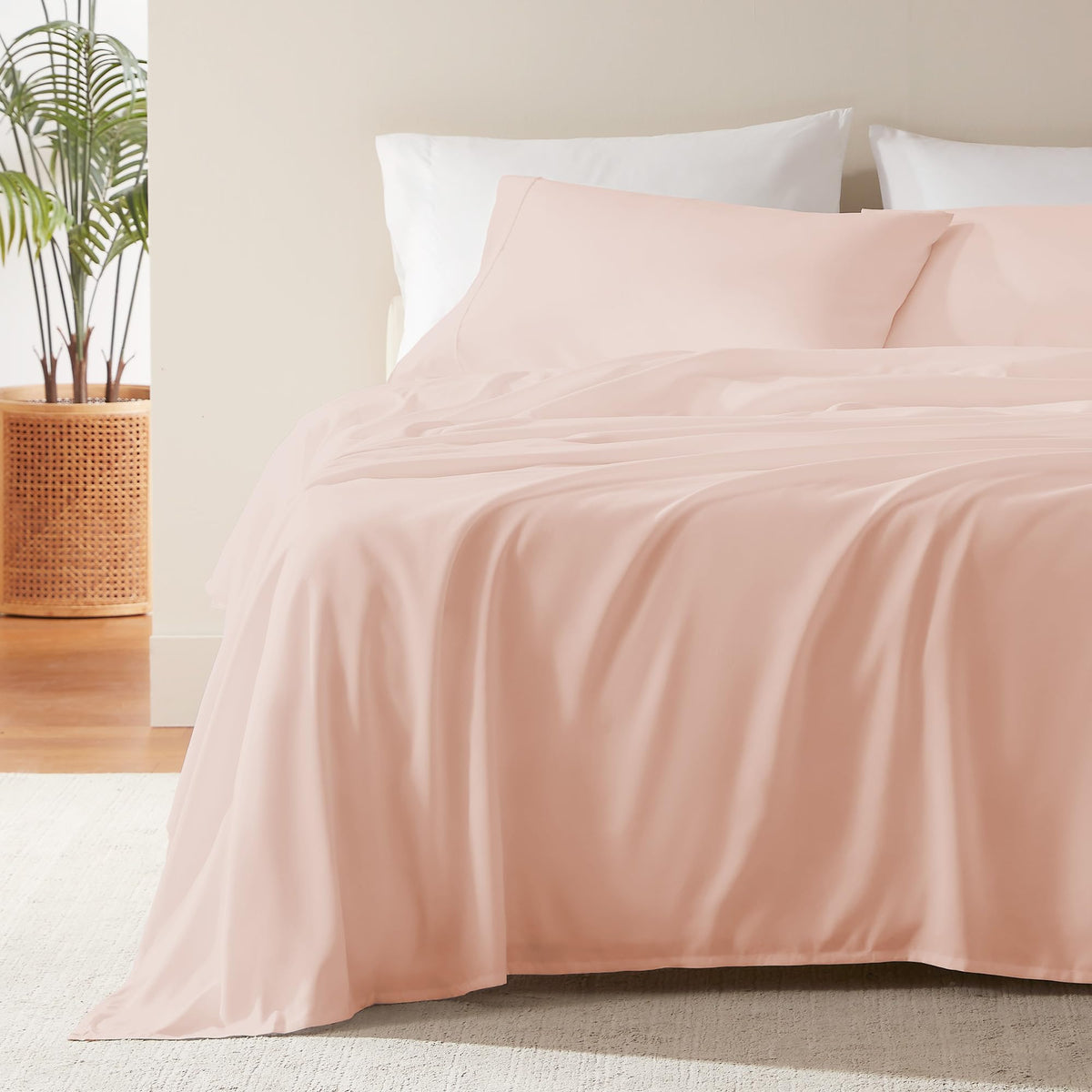 SLEEP ZONE Striped Cooling Queen Sheets Set - Fitted Flat Sheet & Pillowcase Sets 4 Piece - Super Soft Stripe Bed Sheet, Easy Care, Deep Pocket (Teal, Queen)