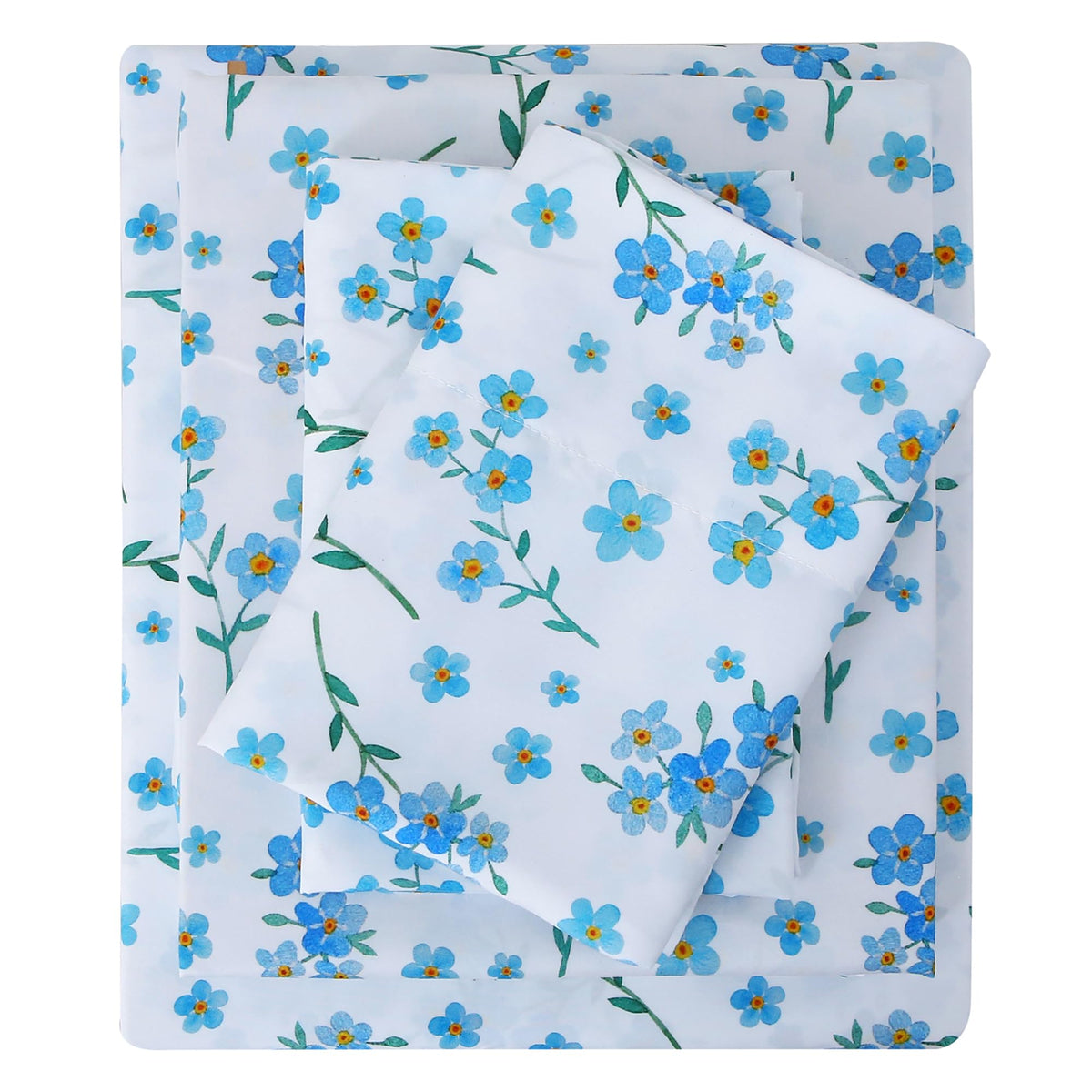 Viviland Floral Twin Sheet Set - 3 Piece Vintage Pink & Yellow Flower Patterned Bed Sheets - Soft, Breathable Microfiber Sheets with Deep Pocket, Non-Slip Fitted Sheets & Pillowcases