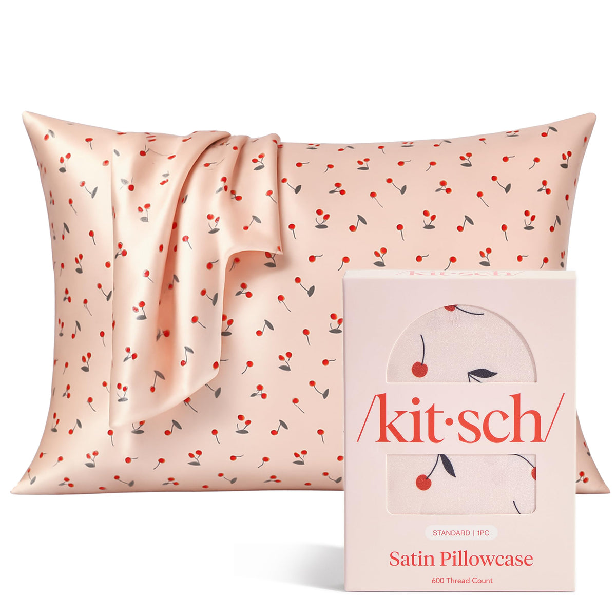 Kitsch Satin Pillowcase with Zipper - 2 pcs Standard Size, Aura
