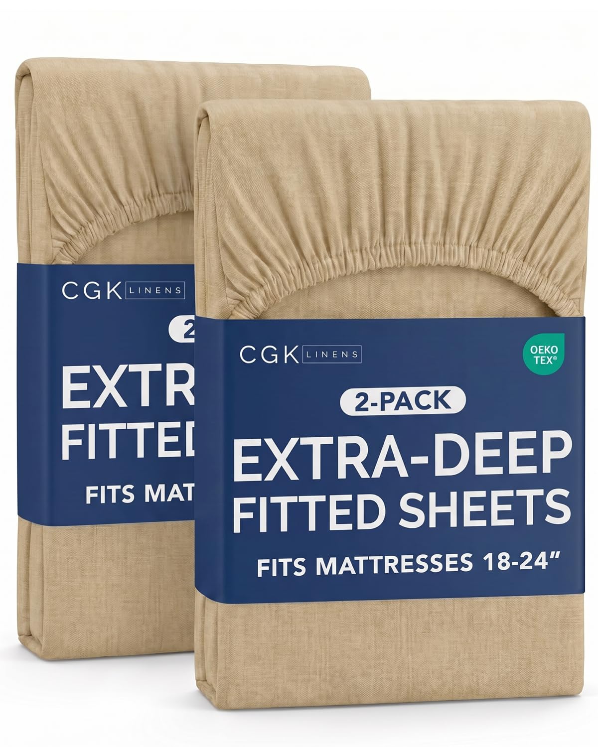 CGK Extra Deep Queen Single Fitted Sheet Only - Brown