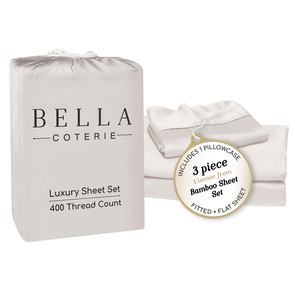 Bella Coterie Luxury Bamboo Viscose Queen Size Sheet Set
