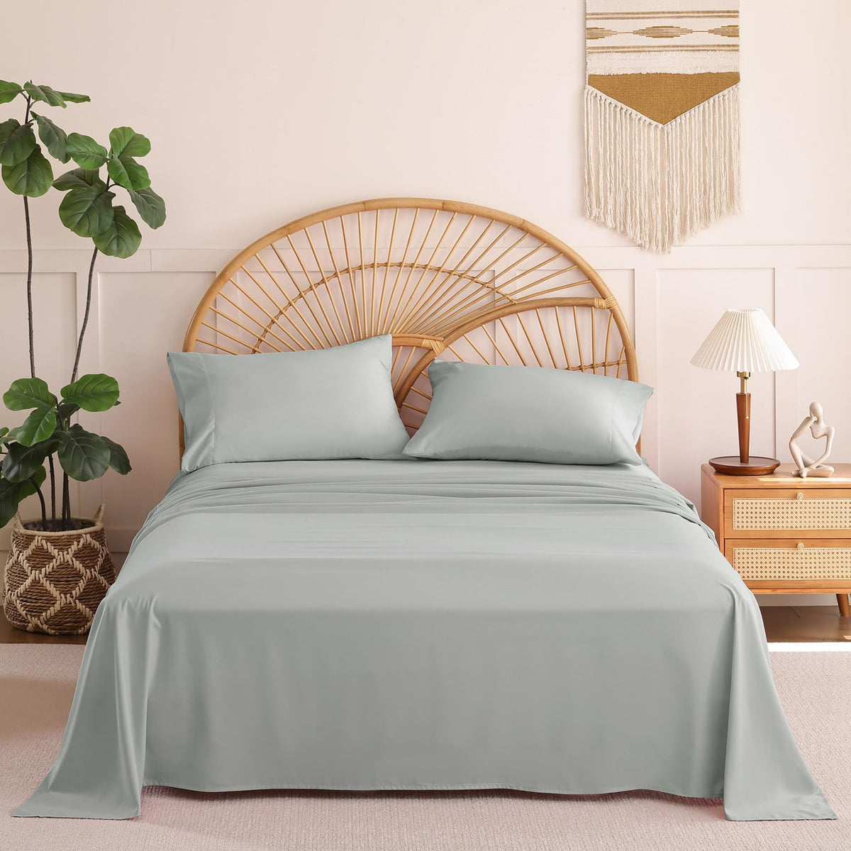 Full Size Sheet Sets, 4 Piece 15" Deep Pocket Full Sheet Set - White