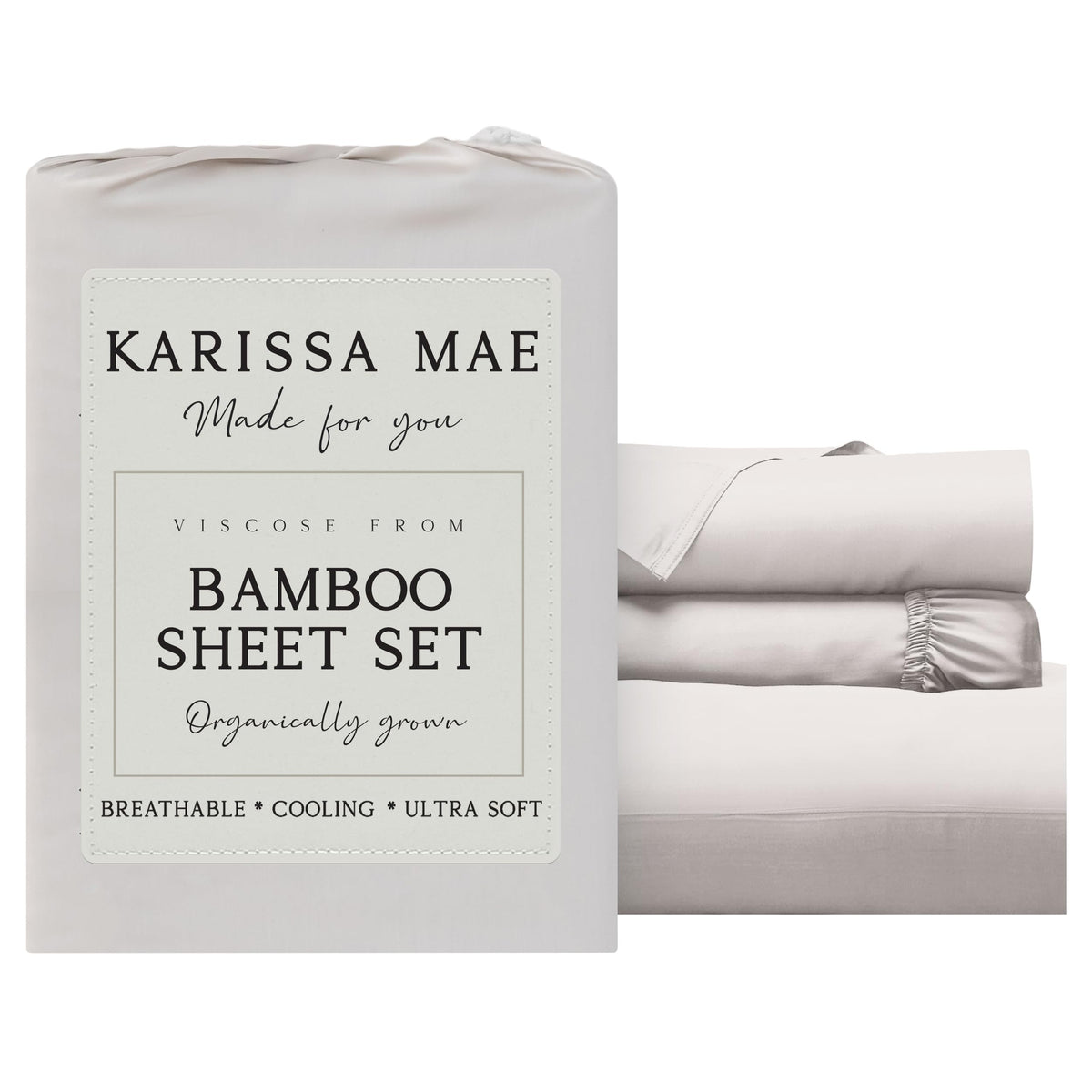 KARISSA MAE 7 Piece Luxury Bamboo Viscose Split King Sheets, FSC Certified