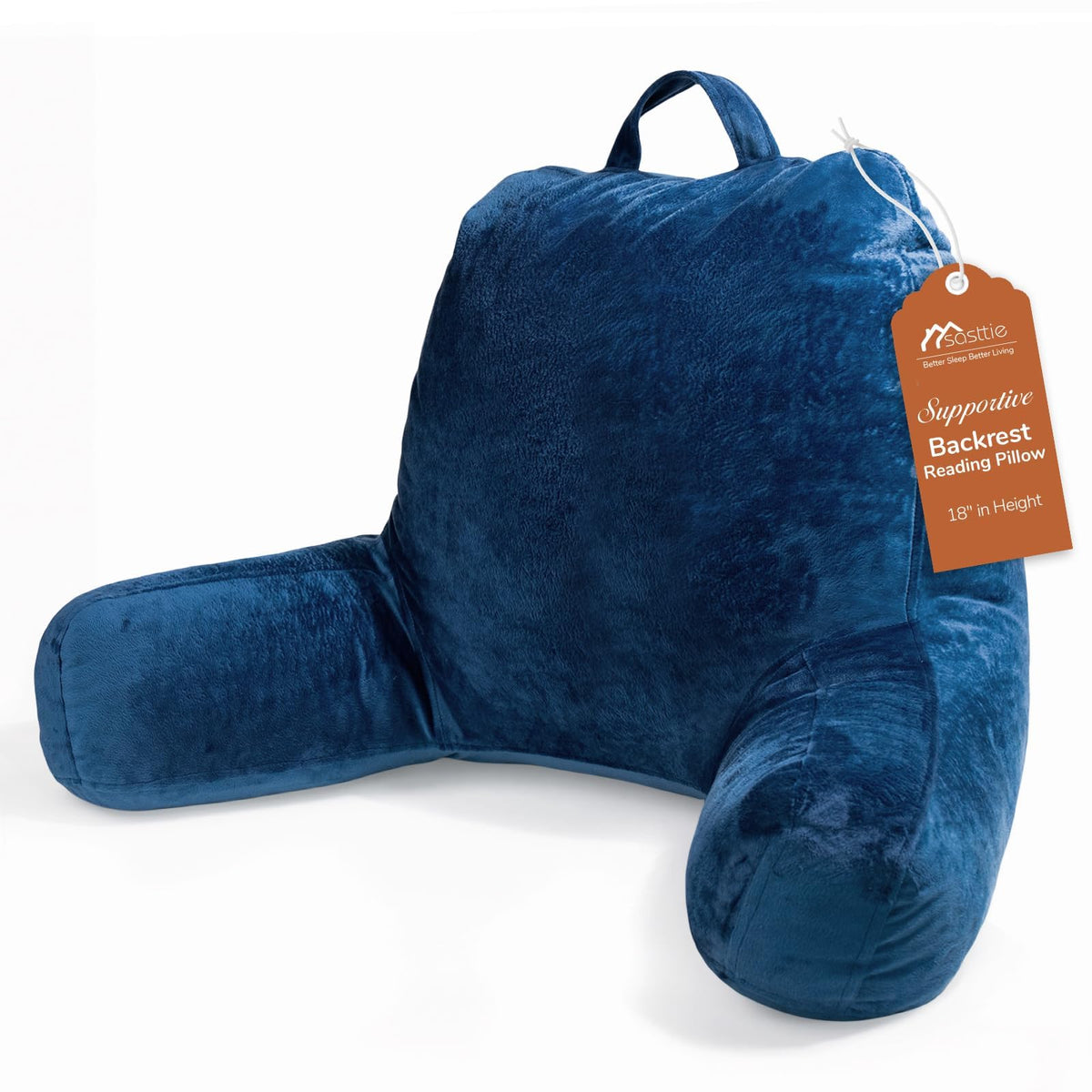 Sasttie Reading Pillow for Bed, Back Pillow for Sitting Up, Dark Grey
