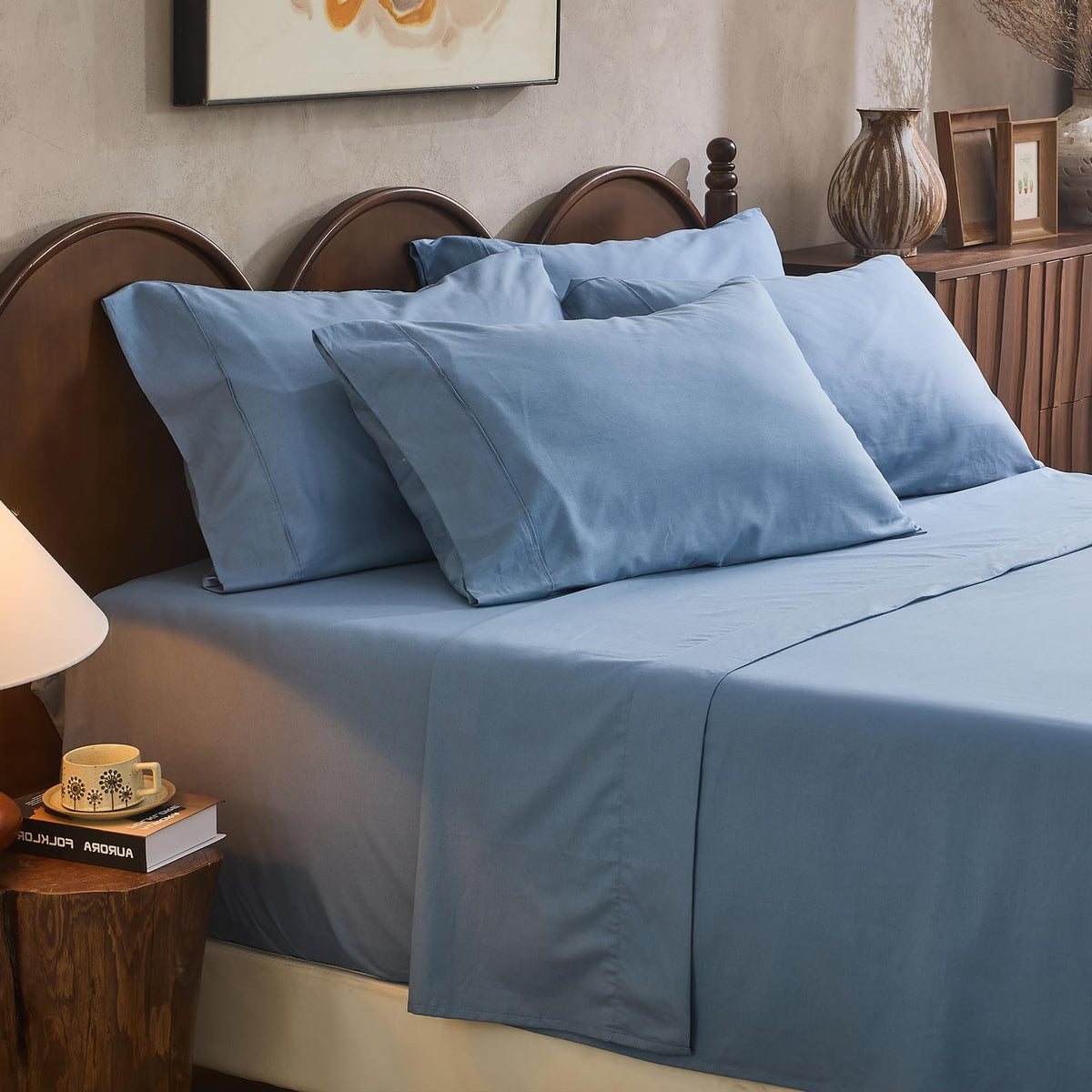100% Linen Sheets Queen Size,Breathable & Durable 4-Piece Bed Flax Sheet Set,Soft All-Season Bedding for Hot Sleepers 16" Deep Pocket Oeko-TEX Certified,（Queen, Linen）