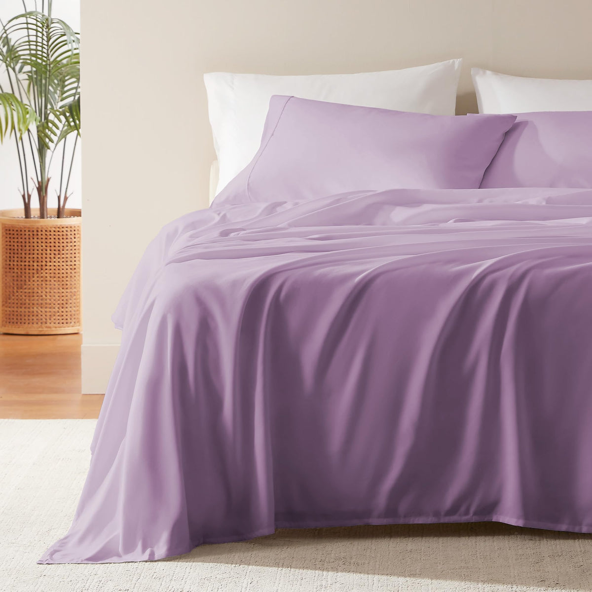 SLEEP ZONE Striped Cooling Queen Sheets Set - Fitted Flat Sheet & Pillowcase Sets 4 Piece - Super Soft Stripe Bed Sheet, Easy Care, Deep Pocket (Teal, Queen)
