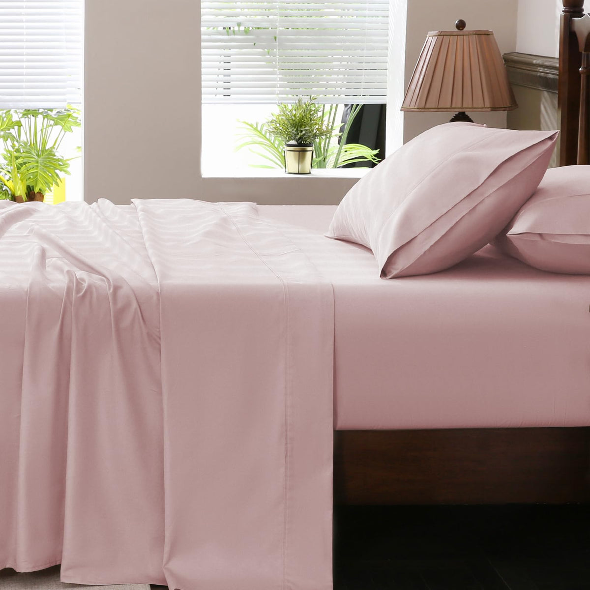 1000 Thread Count Egyptian Cotton Sheets Queen Size Set 4PCS Sateen Weave Soft Breathable 16-Inch Deep Pocket（Queen,White）