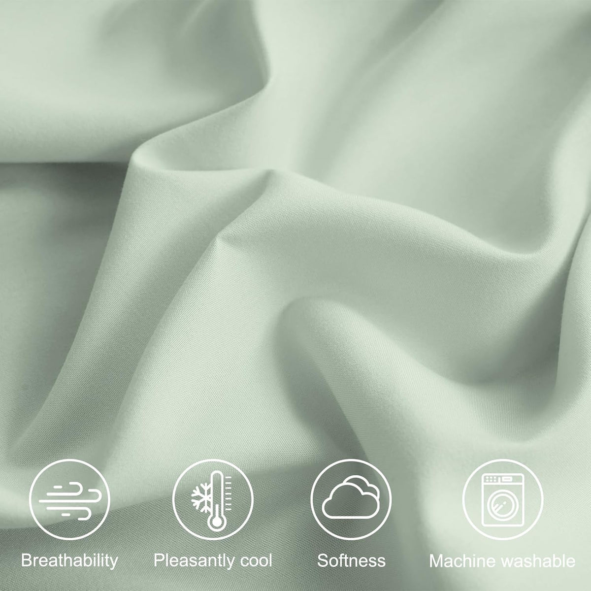 MCO Bedding Full Bed Sheets Set - Soft Bed Sheets - Cooling Breathable Bedding Set with 16" Deep Pocket (4 Pieces, Full, Sage Green)