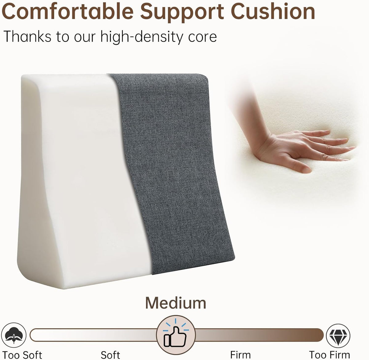 Vekkia Lumbar Support Pillow for Sofa(Gray)