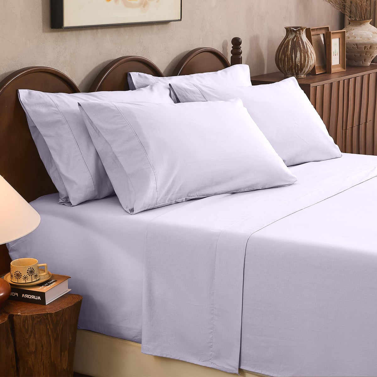 100% Linen Sheets Queen Size,Breathable & Durable 4-Piece Bed Flax Sheet Set,Soft All-Season Bedding for Hot Sleepers 16" Deep Pocket Oeko-TEX Certified,（Queen, Linen）
