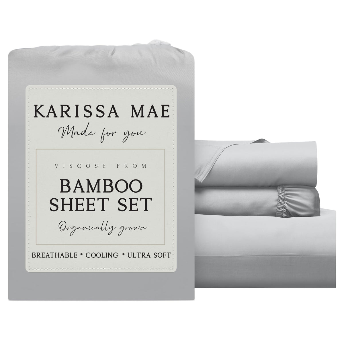 KARISSA MAE 7 Piece Luxury Bamboo Viscose Split King Sheets, FSC Certified
