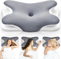 Cervical Neck Pillow for Sleeping - Orthopedic High-Density Curved Memory Foam, Ergonomic Support for Neck & Shoulder Pain Relief, Breathable Washable Cover, Sleeping Aid for Side/Back Sleepers, Good Posture & Posture Fix Gap Filler, Cervical Neck Pillows