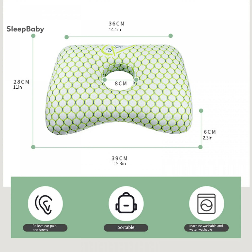 Ear Piercing Pillow for Side Sleepers, Polyester Fibre Washable Ear Guard Pillow for Adults