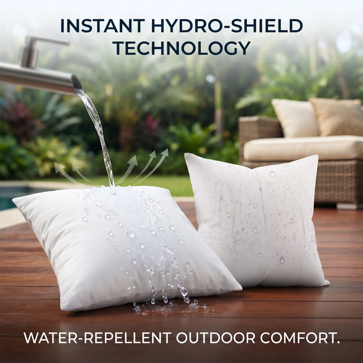 Utopia Bedding Outdoor Lumbar Pillow Inserts (Pack of 2, Pack of 4) - White Smooth 7D Virgin Polyester Fabric, Soft, Durable, Water-Resistant, Breathable, Ergonomic Posture Support, Hand Wash Only for Patio-Porch Furniture