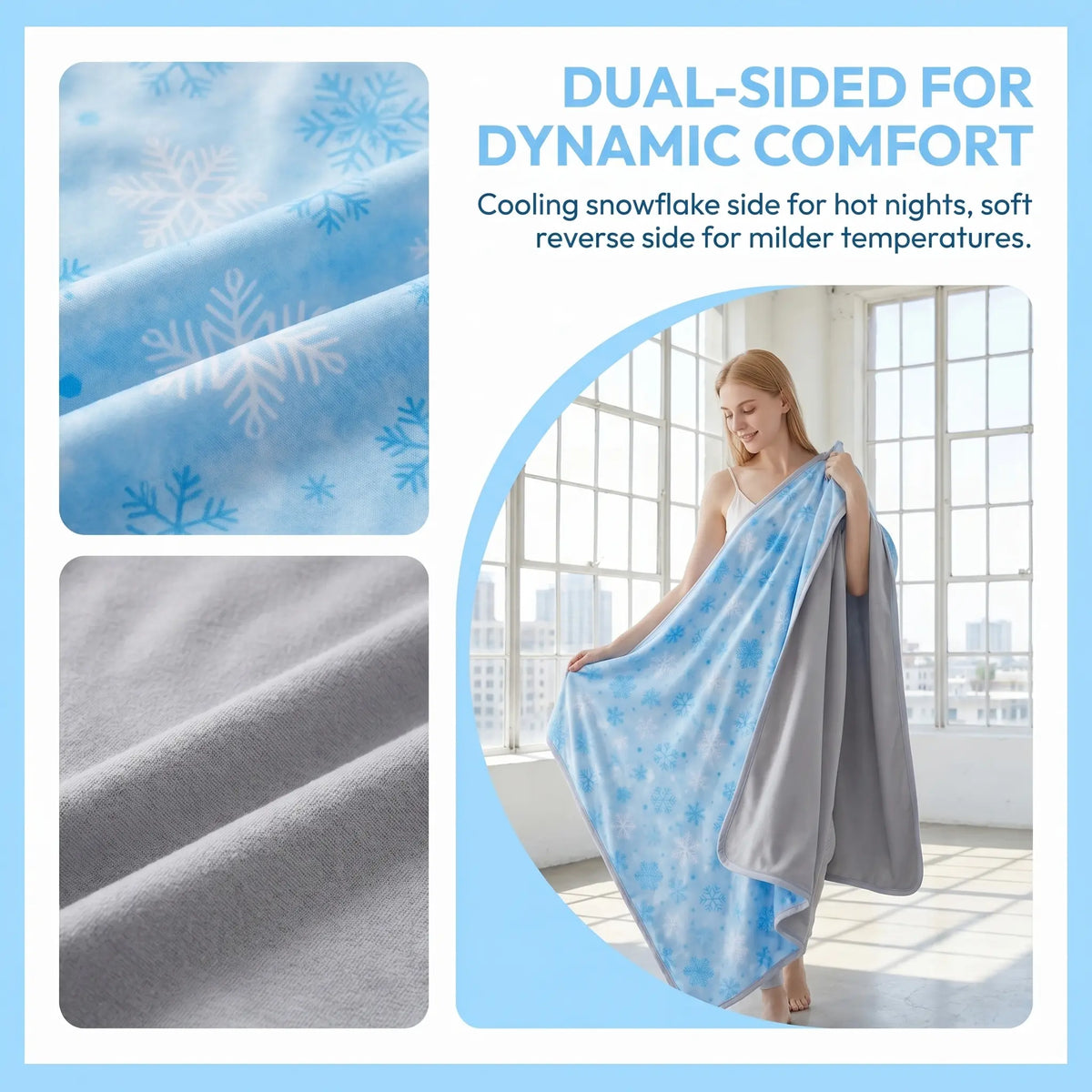 Summerwins Breathable Lightweight Cool Blanket for Hot Sleepers - Soft Lightweight, Foldable  Bedside Cooling Blanket for Bed, Travel
